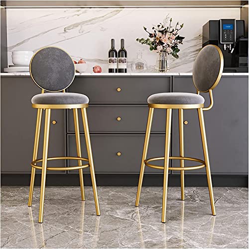 DFKGLCRR Zähler Höhe Hocker Barhocker Satz von 2 Samt Bar Höhe Barhocker mit zurück hohe Hocker für Kücheninsel Moderne Barstühle hoch gepolstert Barhocker 440LBS tragen Kapazität (65cm) von DFKGLCRR