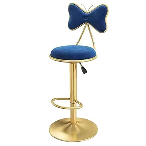 Drehbare Barhocker Zähler Höhe Hocker, Esszimmerstühle, Samt Barstühle mit Bogen zurück, Kücheninsel, Bar, Pub Einstellbare Höhe Barstühle (Blue 1ps) von DFKGLCRR
