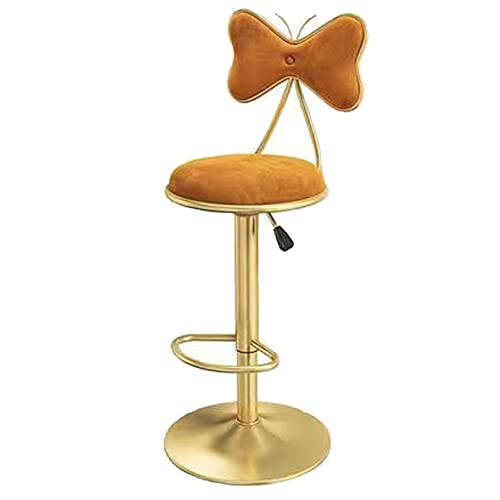 Drehbare Barhocker Zähler Höhe Hocker, Esszimmerstühle, Samt Barstühle mit Bogen zurück, Kücheninsel, Bar, Pub Einstellbare Höhe Barstühle (Orange 1ps) von DFKGLCRR