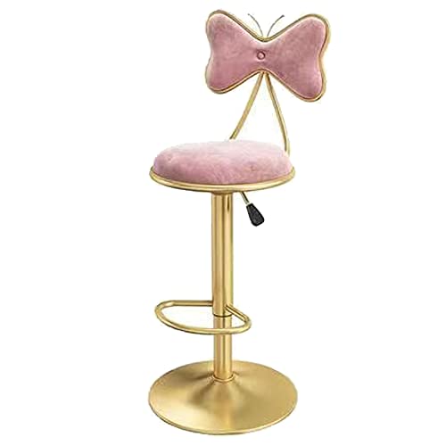 Drehbare Barhocker Zähler Höhe Hocker, Esszimmerstühle, Samt Barstühle mit Bogen zurück, Kücheninsel, Bar, Pub Einstellbare Höhe Barstühle (Pink 1ps) von DFKGLCRR