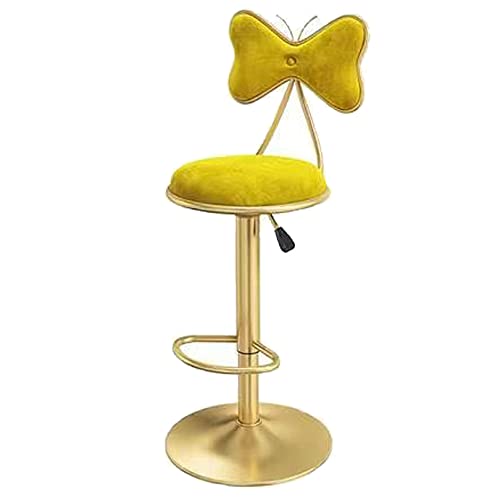 Drehbare Barhocker Zähler Höhe Hocker, Esszimmerstühle, Samt Barstühle mit Bogen zurück, Kücheninsel, Bar, Pub Einstellbare Höhe Barstühle (Yellow 1ps) von DFKGLCRR