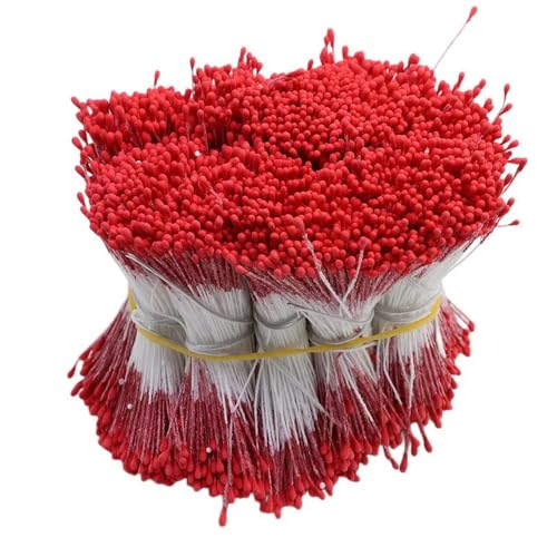 DFLINGA 3800 Stück 1mm Doppelköpfe Staubblatt DIY Künstliche Blumen Staubblatt Stempel Gedämpfte Farbe Staubblatt von DFLINGA