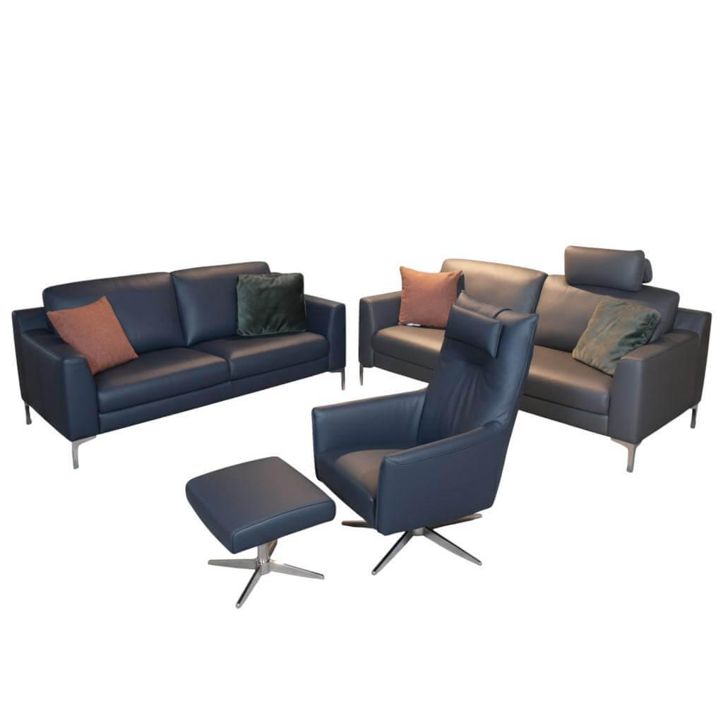 Garnitur Casablanca Leder W2 Anthrazit 2 Sofas 1 Sessel Garnitur Casablanca Leder W2 Anthrazit 2 Sofas 1 Sessel von DFM