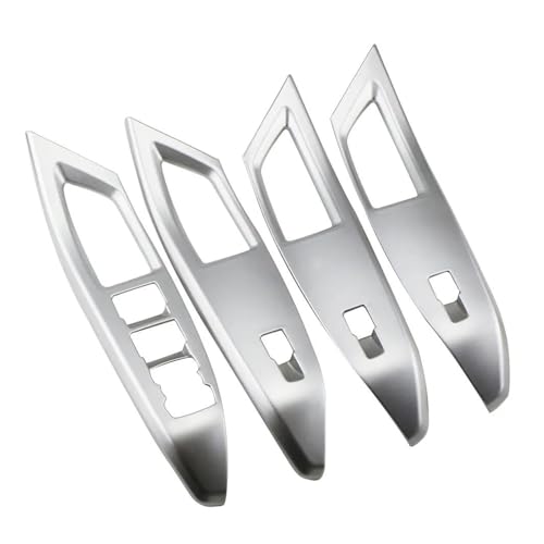 Autofensterheber-Panel-Aufkleber-Abdeckungsverkleidung für Ford für Focus 4 MK4 2019-2023 ABS Mattsilber 4 Teile/Satz Teile Dekor Aufkleber(Sliver) von DFOF G