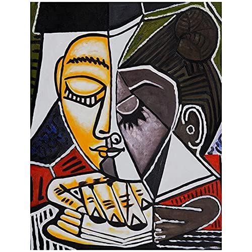 DFRES Pablo Picasso 《Kopf Einer Lesenden Frau》 Bilderdrucke Poster BerüHmte GemäLde Pablo Picasso Leinwand Wand Bilder Wohnzimmer Wanddekor 60x80cm Ohne Rahmen von DFRES