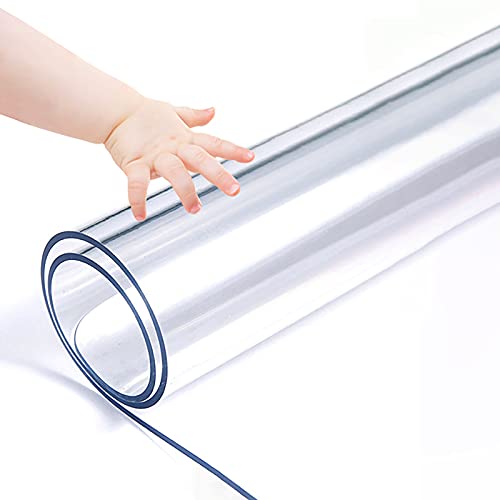 DFREW Klare Tischdecke Protector,Transparent PVC Tischdecke, Anti-Hot Tischmatte Transparente Tischdecken Für Bürocomputer Schreibtisch Sofa Tisch Esstisch von DFREW