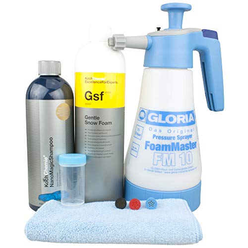 Gloria FM10 Set mit Koch Chemie Gentle Snow Foam Nano Magic Shhampoo Messbecher & Tuch von DFT