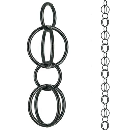 DFTDFYXYRegenführungskette Aluminium-Regenkette Regenfänger Fallrohr Für Terrasse Ersatz Downpout Dekoration Für Ihr Haus Und Garten Für Dachrinne,Traufen,Schwarz Pulverbeschichtet,3m(9.8ft) von DFTDFYXY