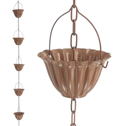 DFTDFYXYRegenführungskette Regenkette Metall Hanging Regenketten Regenfänger Regenwasserumleiter Outdoor-Heimdekoration Ersatz Für Downpout Funktioneller Und Dekorativer Für Dachrinne,1m(3.2ft) von DFTDFYXY