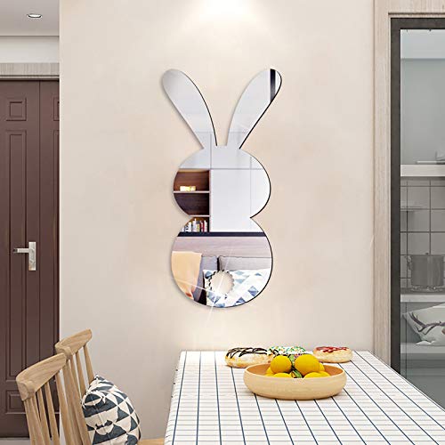 DFTRY Spiegel Wandtattoo 3D, Osterhase, 3D Acryl DIY Kunst Wandtattoos Home Wohnzimmer Badezimmer TV Hintergrund Dekor von DFTRY