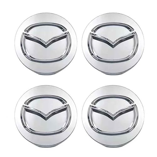 DFVBNH Auto Nabendeckel für Mazda Tribute 2007-2011, Nabenkappen Radnabenabdeckung Felgenkappen Radnabenkappen Felgendeckel Radnabendeckel Logo Ersetzen Zubehör,52MM-Silver Plating von DFVBNH