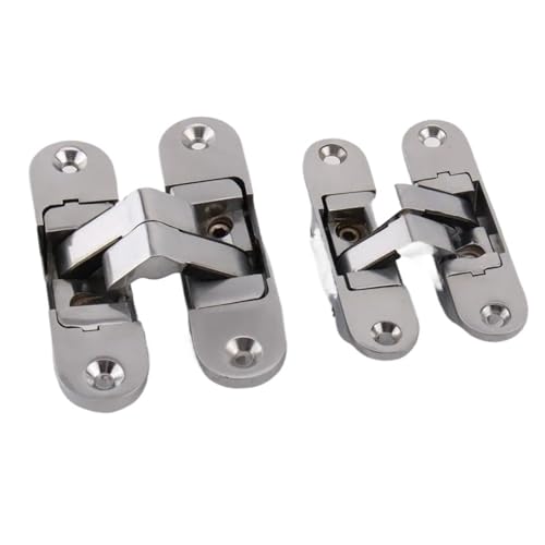 2 STÜCKE Flush Holztür Einstellbar 95 * 23 MM Versteckte Kreuz Scharnier Unsichtbare Eingangstür Verdeckte Scharniere(RCH-09R SLIVER) von DFYOULMZ
