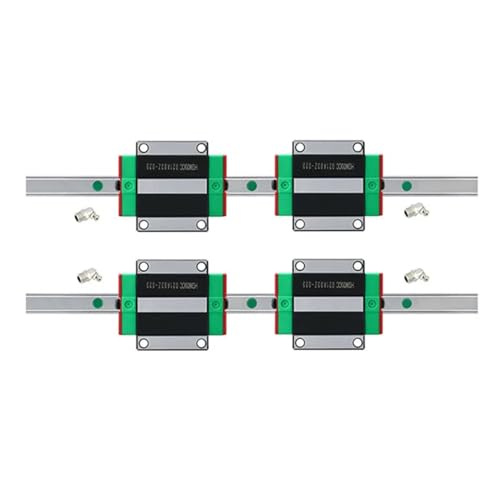2 Stück 25 mm Linearführungsschiene HGR25 1200 bis 2500 mit 4 HGH25CA oder HGW25CC Gleitwagenblock for CNC-Gravierfräser(HGW25CC,2150) von DFYOULMZ