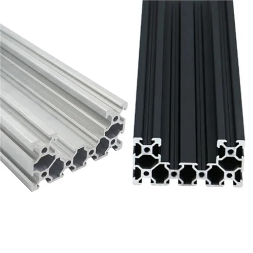 2 Stück 4080 C-Träger-Aluminium-Extrusionsprofil 550–1500 mm EU-Standard-Aluminium-Linearschienen-Schiebeschlitz for 3D-Drucker-CNC-Fräser(Silver Anodized,1200mm) von DFYOULMZ