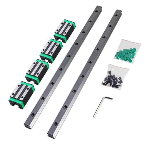 HGR20 HGR15 CNC-Vierkantführungs-Linearschiene, 2 Stück, jede Länge + 4 HGH15CA/HGH20CA Gleitblockwagen for die Gravur von CNC-Fräsern(2Rail 4HGH20CA,600mm) von DFYOULMZ