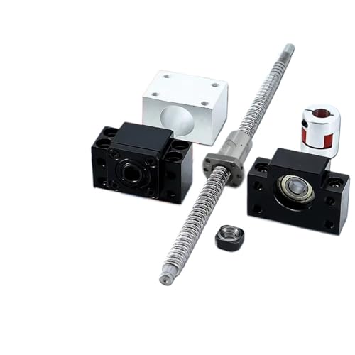 Kompatibel mit RU 25 mm SFU DFU 2505 2510 Kugelumlaufspindel-Set Einzel-Doppelmutter + BKBF20-Unterstützung + DSG25H-Mutterngehäuse + D40L66-Kupplung(Kit1) von DFYOULMZ