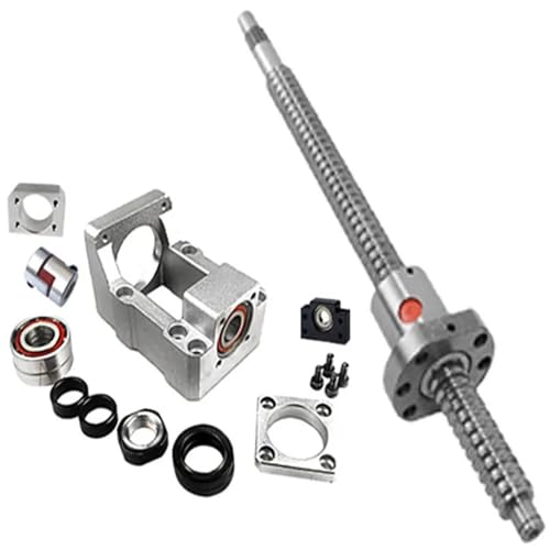 Kugelumlaufspindel SFU1605 SFU1610 200mm-1400mm Ende bearbeitet mit BK12BF12 + DSG16H + Kupplung + HM12-57 C5/C7 Halterung for CNC-Teile(Silver,700mm) von DFYOULMZ