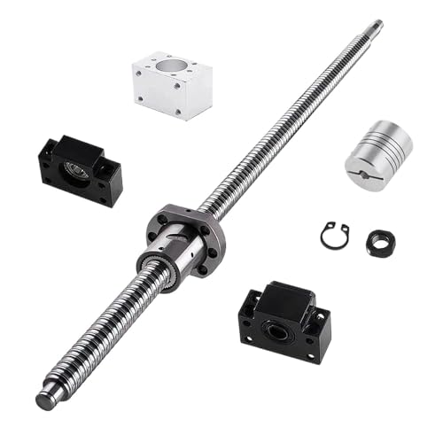 SFU1204-Kit RM1204 Gerollte Kugelumlaufspindel C7 mit bearbeitetem Ende + 1204 Kugelmutter + Muttergehäuse + BK/BF10-Endstütze + 8x8-Koppler(300mm) von DFYOULMZ