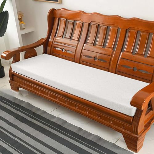 DG Catiee 5cm dick Gartenbank Sitzkissen Pad 2/3 Sitzer, Dicke Lange Esszimmerbank Stuhl Sitzkissen Pad für innen/außen/Schaukel/Büro (110x50x5cm,Weiß) von DG Catiee