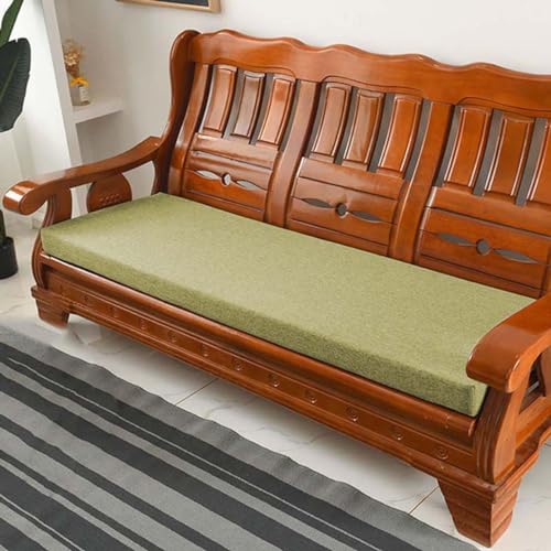 DG Catiee 5cm dick Gartenbank Sitzkissen Pad 2/3 Sitzer, Dicke Lange Esszimmerbank Stuhl Sitzkissen Pad für innen/außen/Schaukel/Büro (90x40x5cm,Grün) von DG Catiee