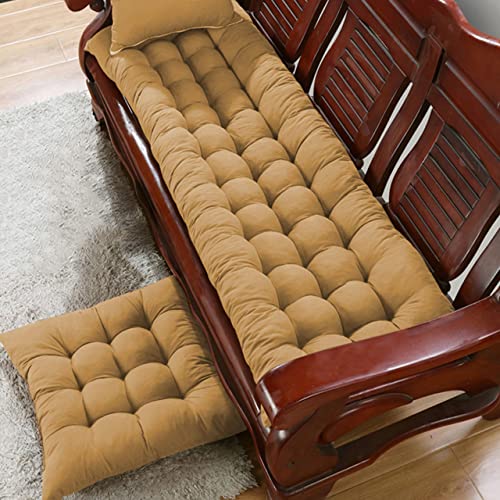 DG Catiee Bankkissen, 2- und 3-Sitzer, 80/100/120 cm, rechteckig, für Gartenbank, drinnen und draußen, für Chaiselongue/Schaukel/Sofa/Bank (170 x 50 cm, Beige) von DG Catiee