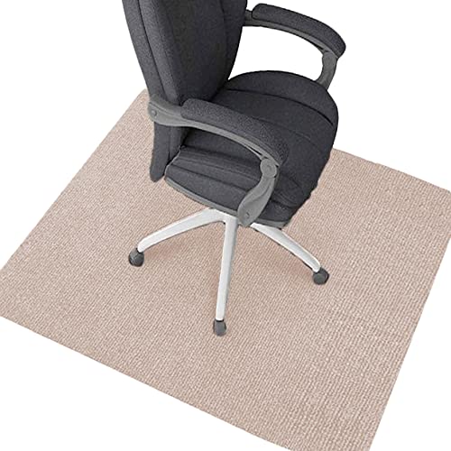 DG Catiee Bürostuhlmatte 90 x 120 cm, rutschfest/geräuschlos, Bodenschutzmatte für Hartholzböden, Schreibtischstuhl, Matten für Wohnzimmer, Zuhause, Büro (100 x 100 cm, Beige) von DG Catiee