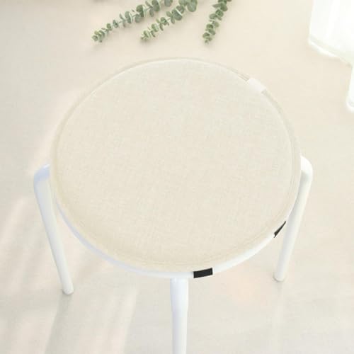 DG Catiee Runde Hocker Stuhl Sitzkissen,Weiche komfortable Stuhl Sitzkissen Matte,Anti-Rutsch-Stuhl Kissen Pad für runde Hocker Esszimmer Stühle (30CM,Beige) von DG Catiee