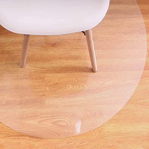 DG Catiee Runde Stuhlmatte, transparente PVC-Bodenschutzmatte, rutschfeste Computer-Rollstuhl-Pads, Kunststoff-Schreibtischstuhlmatte für Büro Zuhause (rund, 130 cm) von DG Catiee