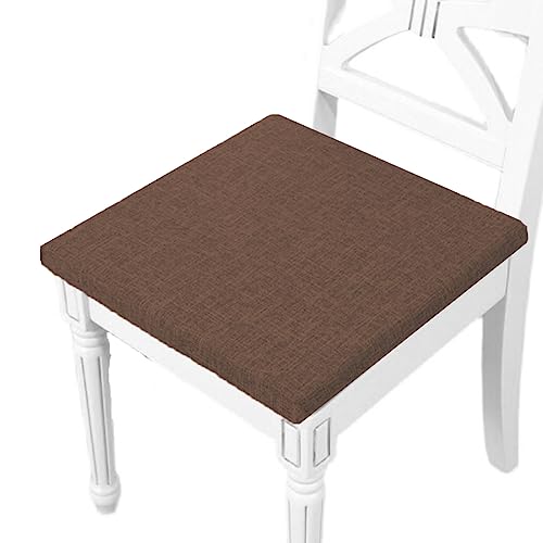 DG Catiee Stuhl-Sitzkissen, quadratisch, für Esszimmerstühle, rutschfestes Stuhlkissen, dickes Sessel-Sitzkissen, für Zuhause, Büro, Sofa, Garten (40 x 40 x 3 cm, braun) von DG Catiee