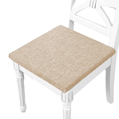 DG Catiee Stuhl-Sitzkissen, quadratisch, für Esszimmerstühle, rutschfestes Stuhlkissen, dickes Sesselkissen, Sitzerhöhung für Zuhause, Büro, Sofa, Garten (30 x 30 x 2 cm, Beige) von DG Catiee