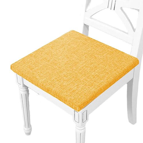 DG Catiee Stuhl-Sitzkissen, quadratisch, für Esszimmerstühle, rutschfestes Stuhlkissen, dickes Sesselkissen, für Zuhause, Büro, Sofa, Garten (50 x 50 x 2 cm, Gelb) von DG Catiee