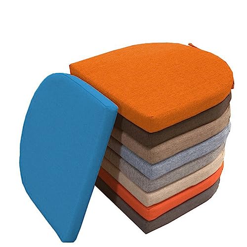 DG Catiee Stuhlkissen, dickes Sitzkissen, U-förmig, Esszimmer, rutschfest, für Zuhause, Küche, Terrasse, Büro, 5/8 cm (38 x 35 x 8 cm, Orange) von DG Catiee