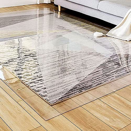 DG Catiee Großer transparenter PVC-Bodenschutzmatte, rutschfester, transparenter Kunststoff-Teppichschutz, wasserdichter Vinyl-Bodenteppich (140 x 200 cm) von DG Catiee