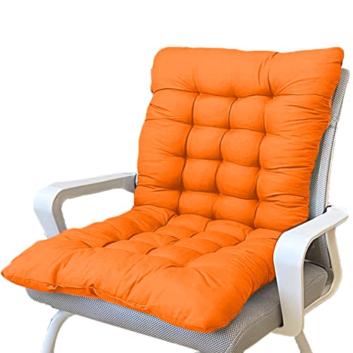 DG Catiee Weiches Sitzkissen mit niedriger Rückenlehne mit Befestigungsbändern, Liegestuhl-Sitzkissen mit Rückenlehne, Rückenkissen, Sitzkissen für Zuhause und Büro (100 x 40 cm, Orange) von DG Catiee