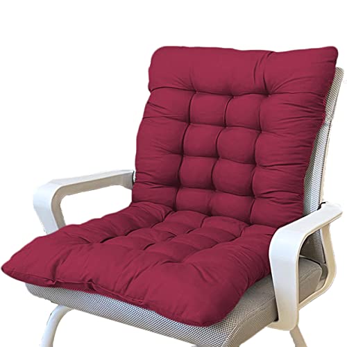 DG Catiee Weiches Sitzkissen mit niedriger Rückenlehne mit Befestigungsbändern, Liegestuhl-Sitzkissen mit Rückenlehne, Rückenkissen, Sitzkissen für Zuhause und Büro (60 x 40 cm, rot) von DG Catiee