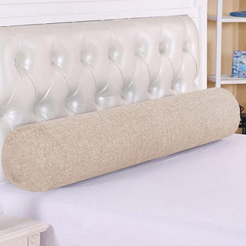 Rundes Zylinder-Nackenrolle, Kopfteil, Nackenstütze, weich, bequem, Lendenwirbelstütze, Taillenkissen für Sofa, Couch, Bett, Lückenverschluss (15 x 90 cm, Beige) von DG Catiee