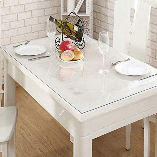 Transparente transparente Tischdecke, Kunststoff-PVC-Tischschutz für Küche, Esstisch, wasserdichte Schreibtischunterlagen, rechteckige Tischdecke (90 x 160 cm) von DG Catiee