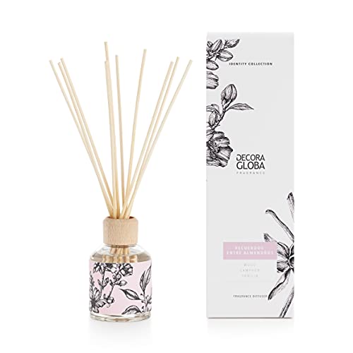 DECORAGLOBA - Duftdiffusor mit Rattanstäbchen für Räume 100ml - Mandelblüte Duft - Grüner und Holzig Duft von DG DECORA GLOBA