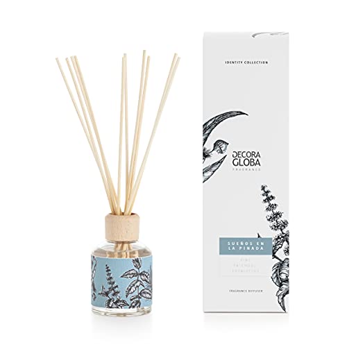 DECORAGLOBA - Duftdiffusor mit Rattanstäbchen für Räume 100ml - Pinie und Eukalyptus Duft - Frischer, Blumiger Duft von DG DECORA GLOBA