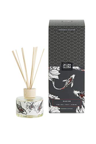 DECORAGLOBA - Duftdiffusor mit Rattanstäbchen für Räume 250ml - Rose, Jasmin und Kiefer Duft - Blumig-grüner Duft von DG DECORA GLOBA