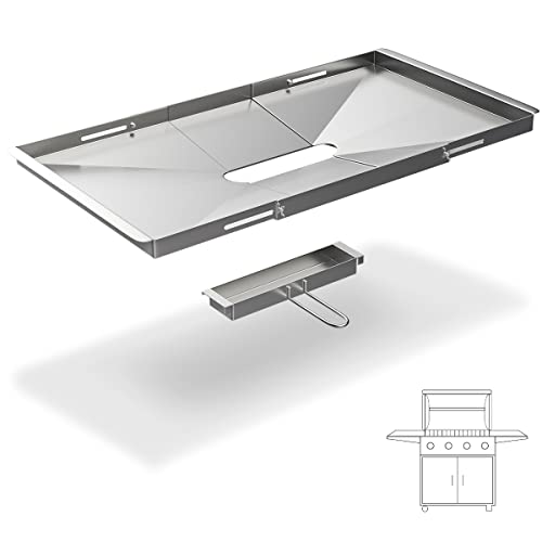 Fettschale für Gasgrill - Einstellbare 24"-30" Universal Drip Pan Dyna Glo Grill Ersatzteile für Nexgrill, Expert Grill, Kenmore, BHG und mehr, Edelstahl Grillschale Ersatzteile von DGD