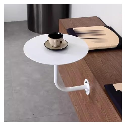 An der Wand montierter L-förmiger Beistelltisch - Schwebender Kaffee-/Teetisch aus Schmiedeeisen, kleiner runder Kneipentisch für Restaurant, Bistro, Balkon und Schlafzimmer, platzsparend, E An der Wand montierter L-förmiger Beistelltisch - Schwebender Kaffee-/Teetisch aus Schmiedeeisen, kleiner runder Kneipentisch für Restaurant, Bistro, Balkon und Schlafzimmer, platzsparend, E von DGDHHSFJDJ