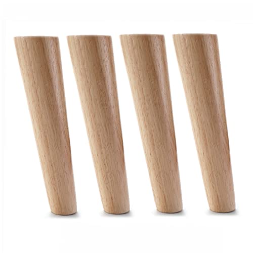 DGDHHSFJDJ 4 Stück Möbelbeine aus Holz, 25,4 cm – einfach zu installierende Tischbeine für Couchtische, Kommoden und Schränke, erhöhte Bettfüße mit Schrauben, stabiles gerades Design von DGDHHSFJDJ