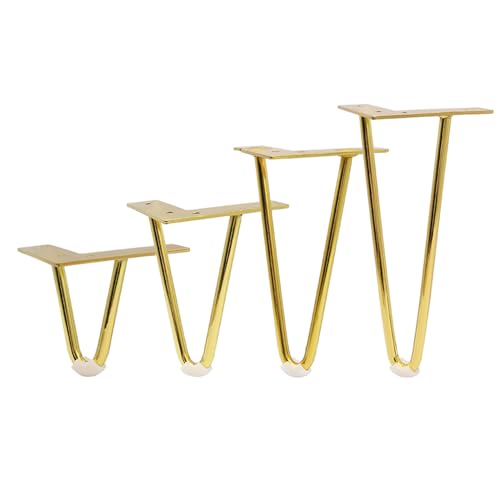 DGDHHSFJDJ 4 Stück goldene Haarnadel-Tischbeine für DIY-Projekte, Metall-Möbelstützfüße für Couchtisch, Kleiderschrank, Nachttisch, Schrank und Stühle DGDHHSFJDJ 4 Stück goldene Haarnadel-Tischbeine für DIY-Projekte, Metall-Möbelstützfüße für Couchtisch, Kleiderschrank, Nachttisch, Schrank und Stühle von DGDHHSFJDJ