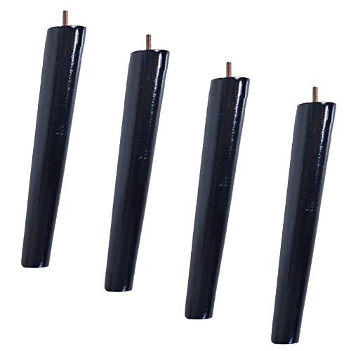 DGDHHSFJDJ 4 Stück konische Möbelbeine aus Massivholz, Ersatzbeine mit M6-Gewinde für Stühle und Sofas, Schrankfüße aus Gummiholz, Schwarze Couchtischbeine, langlebiges und stilvolles Design von DGDHHSFJDJ