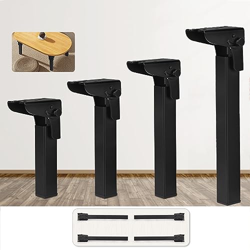 DGDHHSFJDJ 4er-Pack um 90° klappbare Tischbeine aus Eisen – robuste, verstellbare Stützen für Laptop-Schreibtisch, Couchtisch und Nachttisch, modernes Home-Office-Zubehör von DGDHHSFJDJ