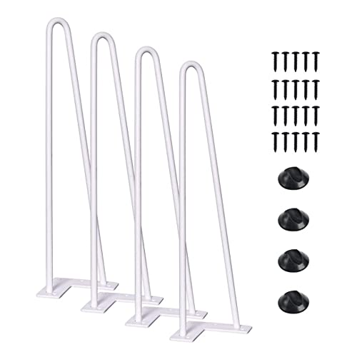 DGDHHSFJDJ 4er-Set weiße Haarnadelbeine, 41 cm Lange Metallstützen aus Stahl für DIY-Tische, Schreibtische und Möbel – Füße im Industriestil für Moderne Wohnkultur von DGDHHSFJDJ