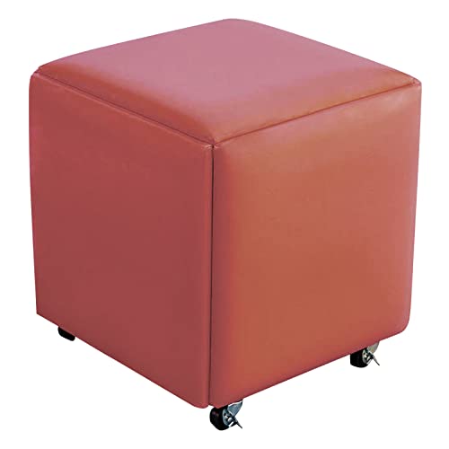 DGDHHSFJDJ 5-in-1-Würfelstuhl – stapelbare Lederhocker, quadratische Bank und Fußhocker mit Rollen für Wohnzimmer und Esszimmer, 46 x 46 cm, vielseitige Sitzlösung von DGDHHSFJDJ