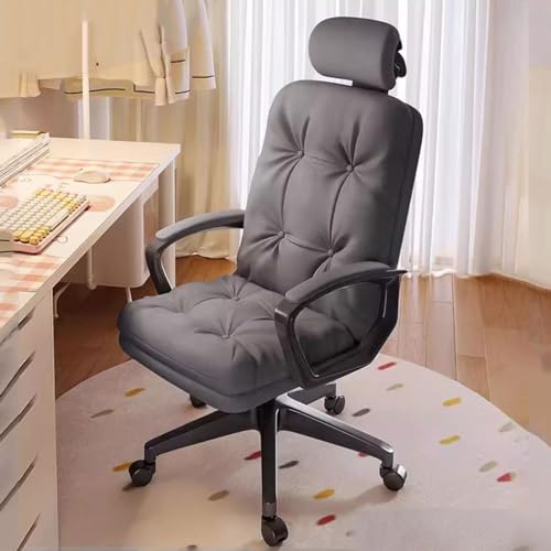 DGDHHSFJDJ Arbeitsstuhl für Schlafzimmer, Sitzhöhenverstellung von 48–58 cm, mit Lenkrollen. Leichtes Design, besonders geeignet für kleine Schlafzimmer oder Arbeitszimmer/Grau von DGDHHSFJDJ