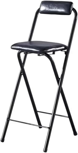 DGDHHSFJDJ Barhocker Klappbarer tragbarer Stuhl aus Metall 55 cm - 75 cm hoch hoch mit Rückenlehne und gepolsterter Sitztheke Luxus von DGDHHSFJDJ